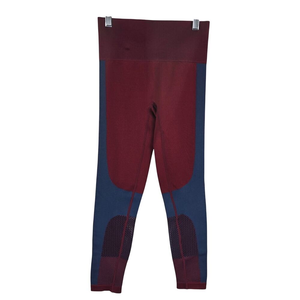 JoyLab Women's Burgundy Blue Ribbed Athletic Leggings S